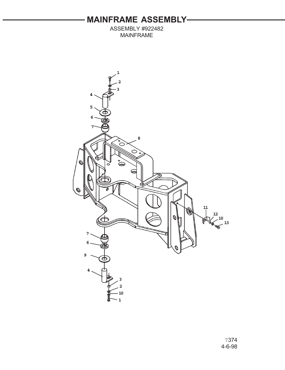 Mainframe assembly | Allmand Brothers TLB 509A BACKHOE User Manual | Page 3 / 58