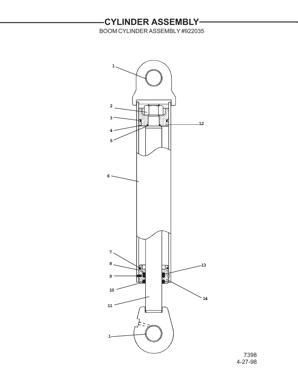 Cylinder assembly | Allmand Brothers TLB 509A BACKHOE User Manual | Page 31 / 58