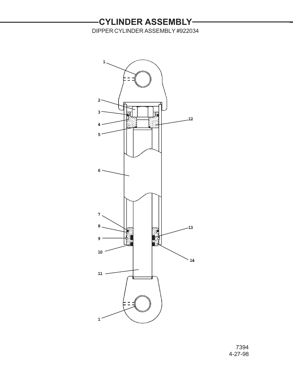 Cylinder assembly | Allmand Brothers TLB 509A BACKHOE User Manual | Page 33 / 58