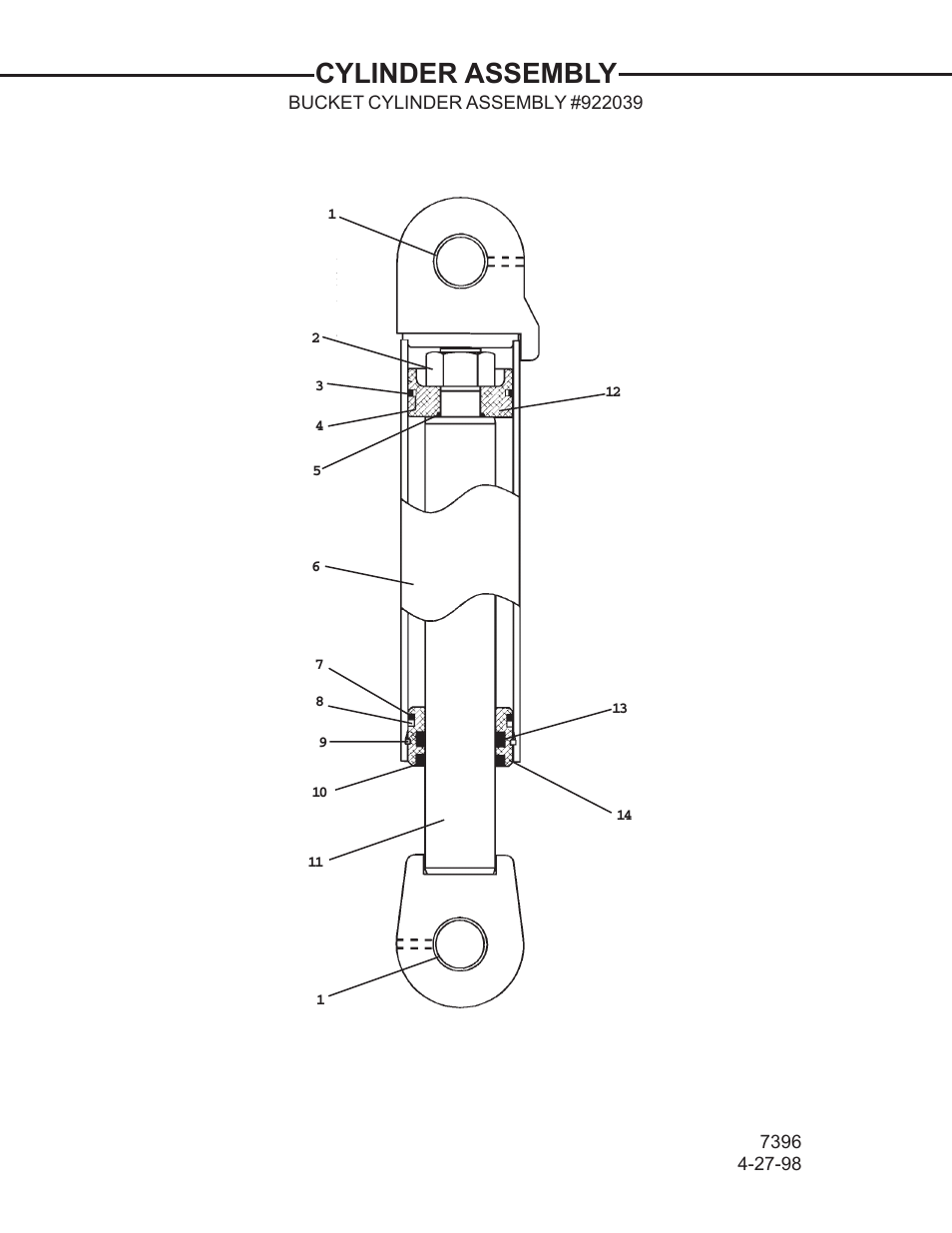 Cylinder assembly | Allmand Brothers TLB 509A BACKHOE User Manual | Page 35 / 58