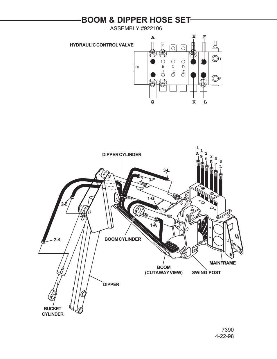 Boom & dipper hose set | Allmand Brothers TLB 509A BACKHOE User Manual | Page 39 / 58