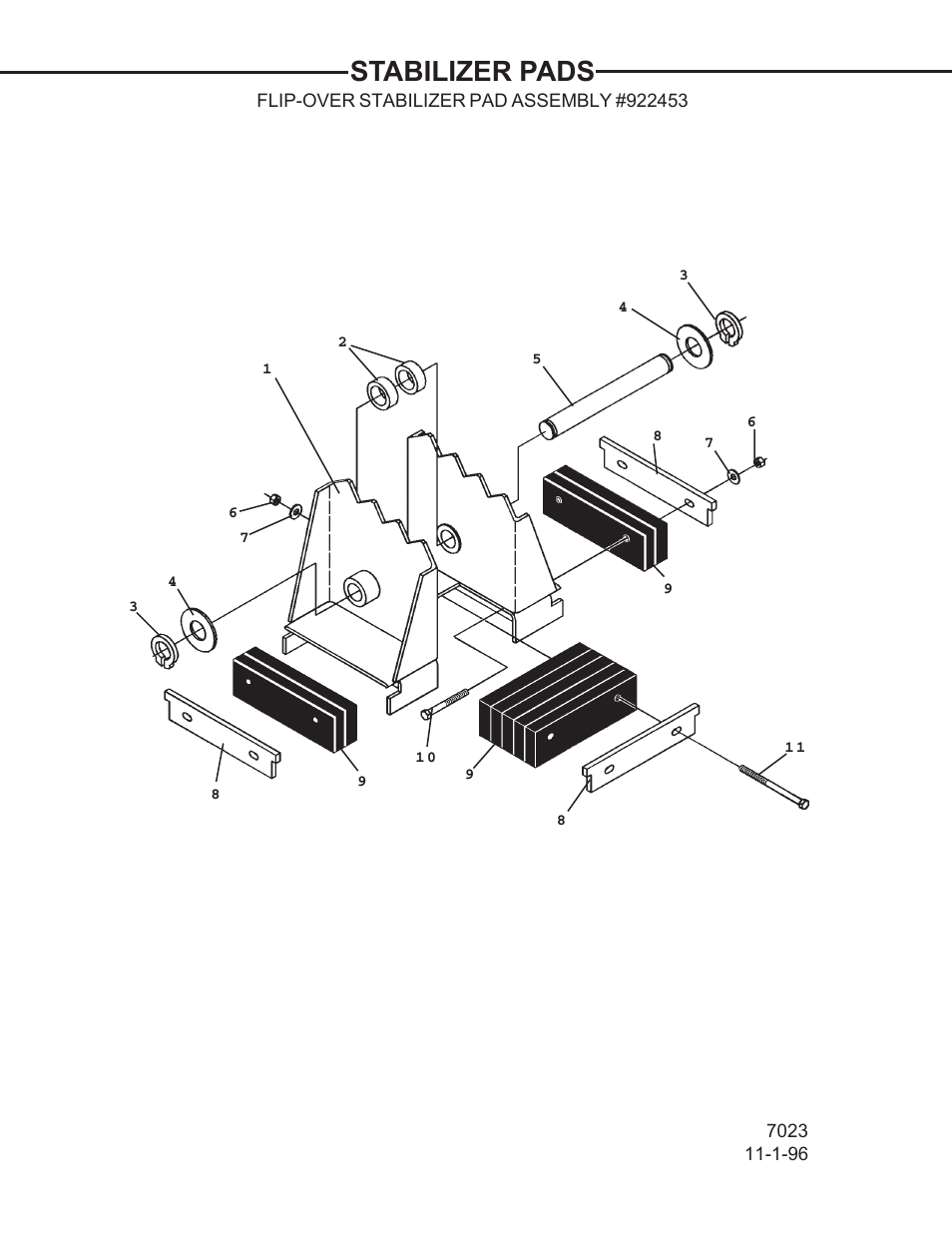 Stabilizer pads | Allmand Brothers TLB 509A BACKHOE User Manual | Page 43 / 58