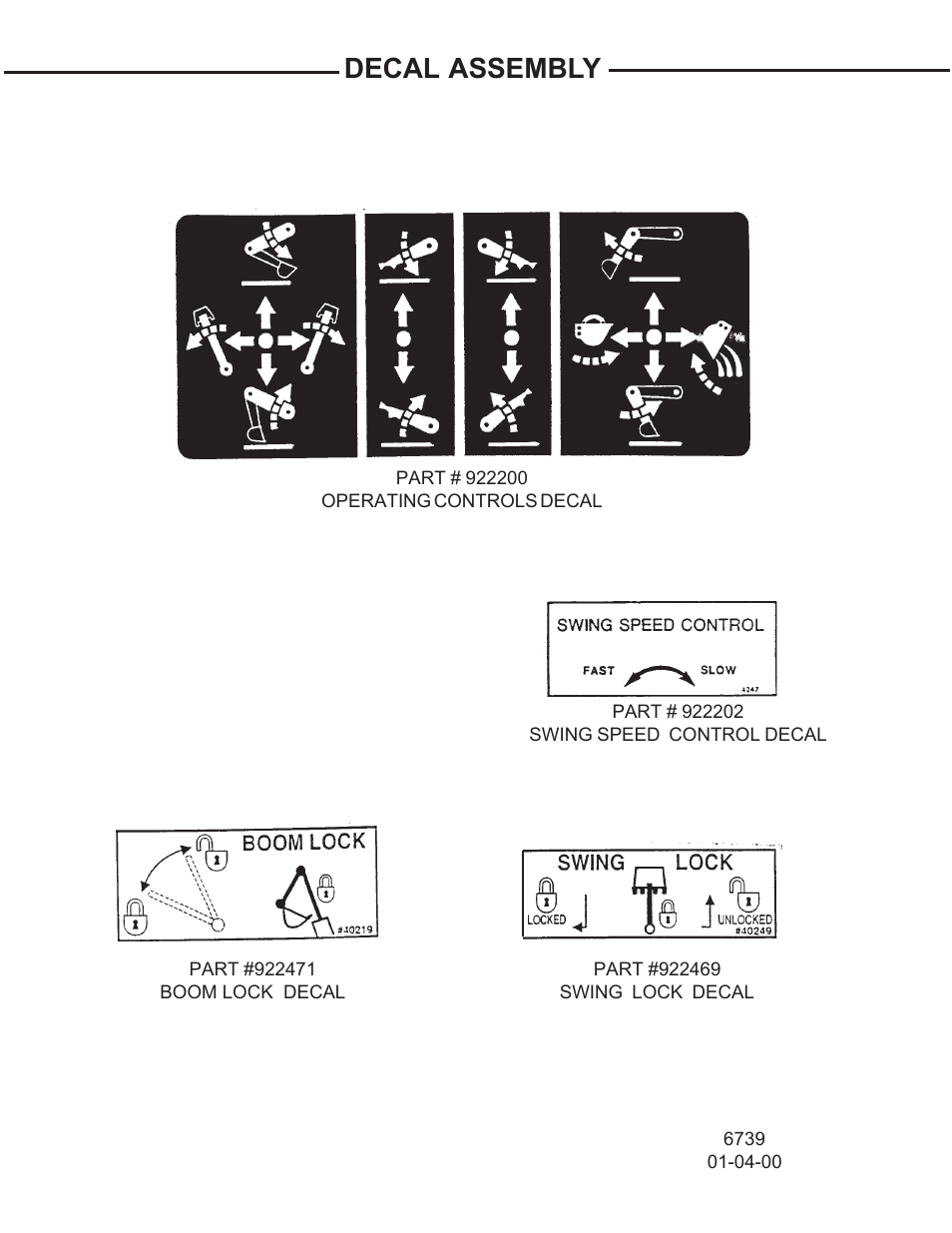 Decal assembly | Allmand Brothers TLB 509A BACKHOE User Manual | Page 55 / 58