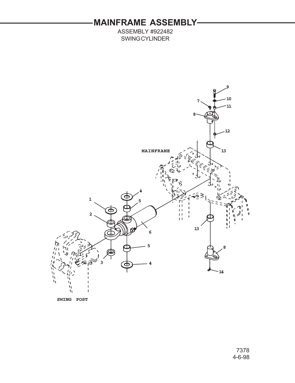 Mainframe assembly | Allmand Brothers TLB 509A BACKHOE User Manual | Page 7 / 58