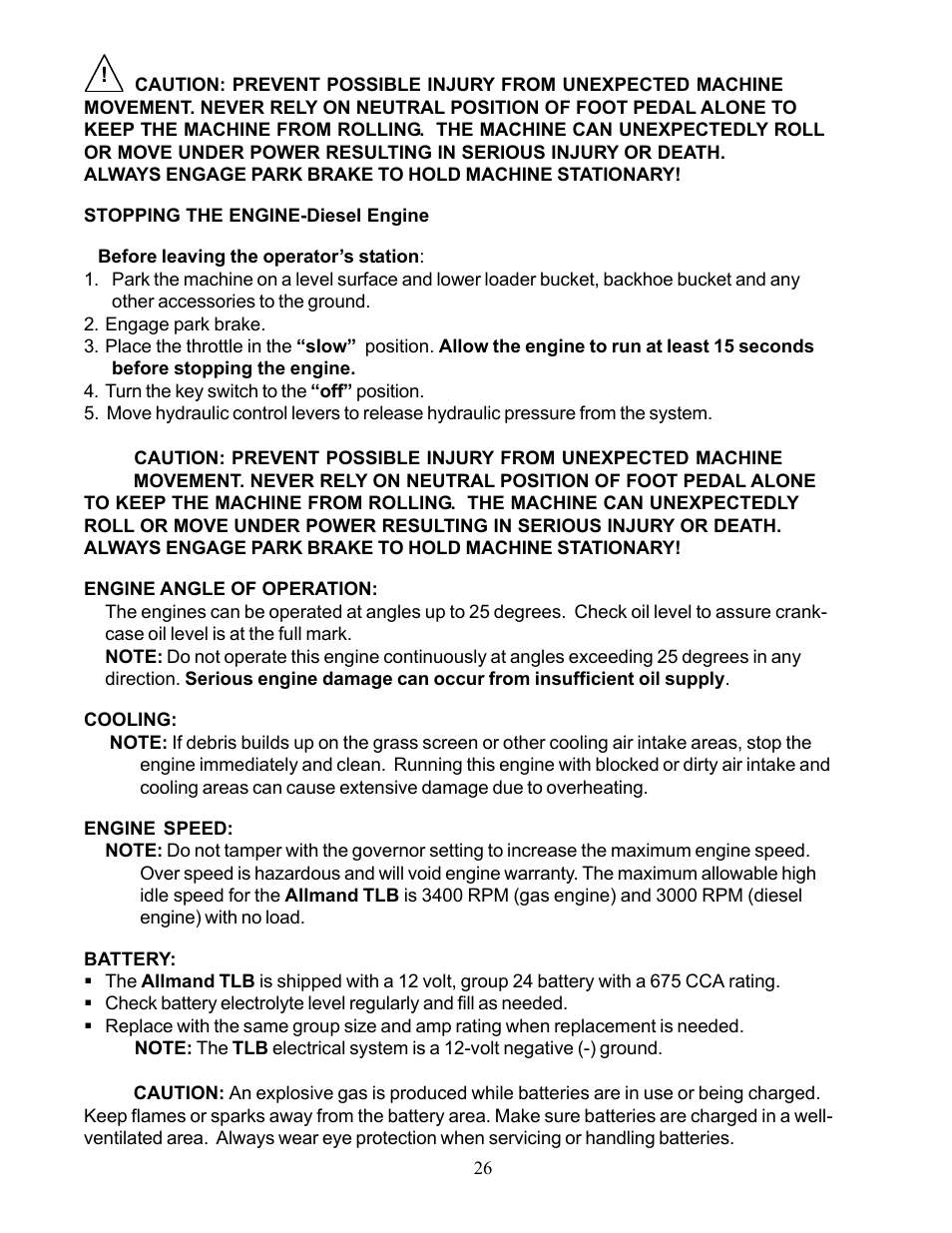 Allmand Brothers TLB 535 User Manual | Page 26 / 51