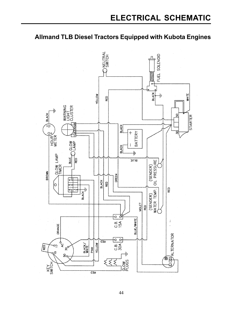 Electrical schematic | Allmand Brothers TLB 535 User Manual | Page 44 / 51