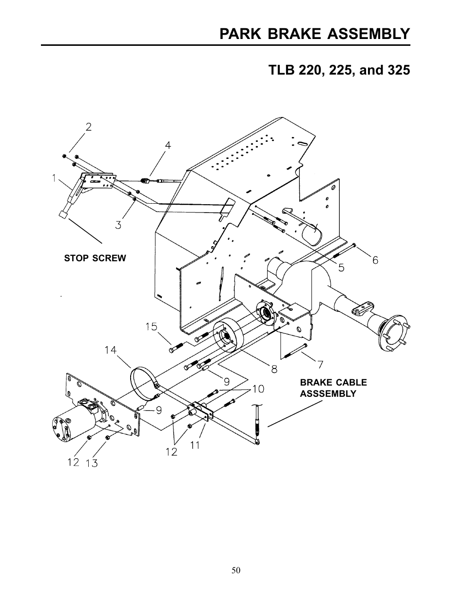 Park brake assembly | Allmand Brothers TLB 535 User Manual | Page 50 / 51