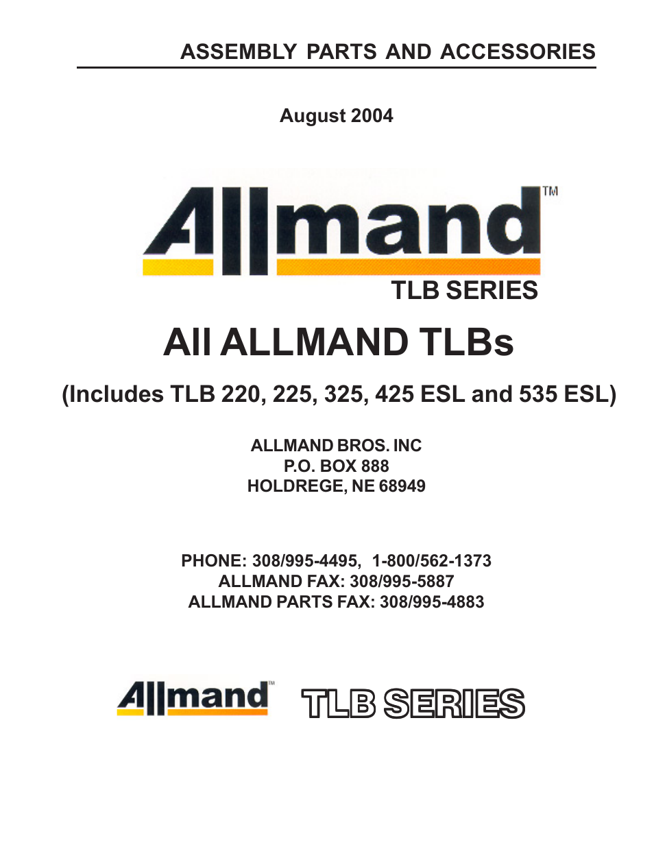 Allmand Brothers TLB 535 User Manual | 108 pages