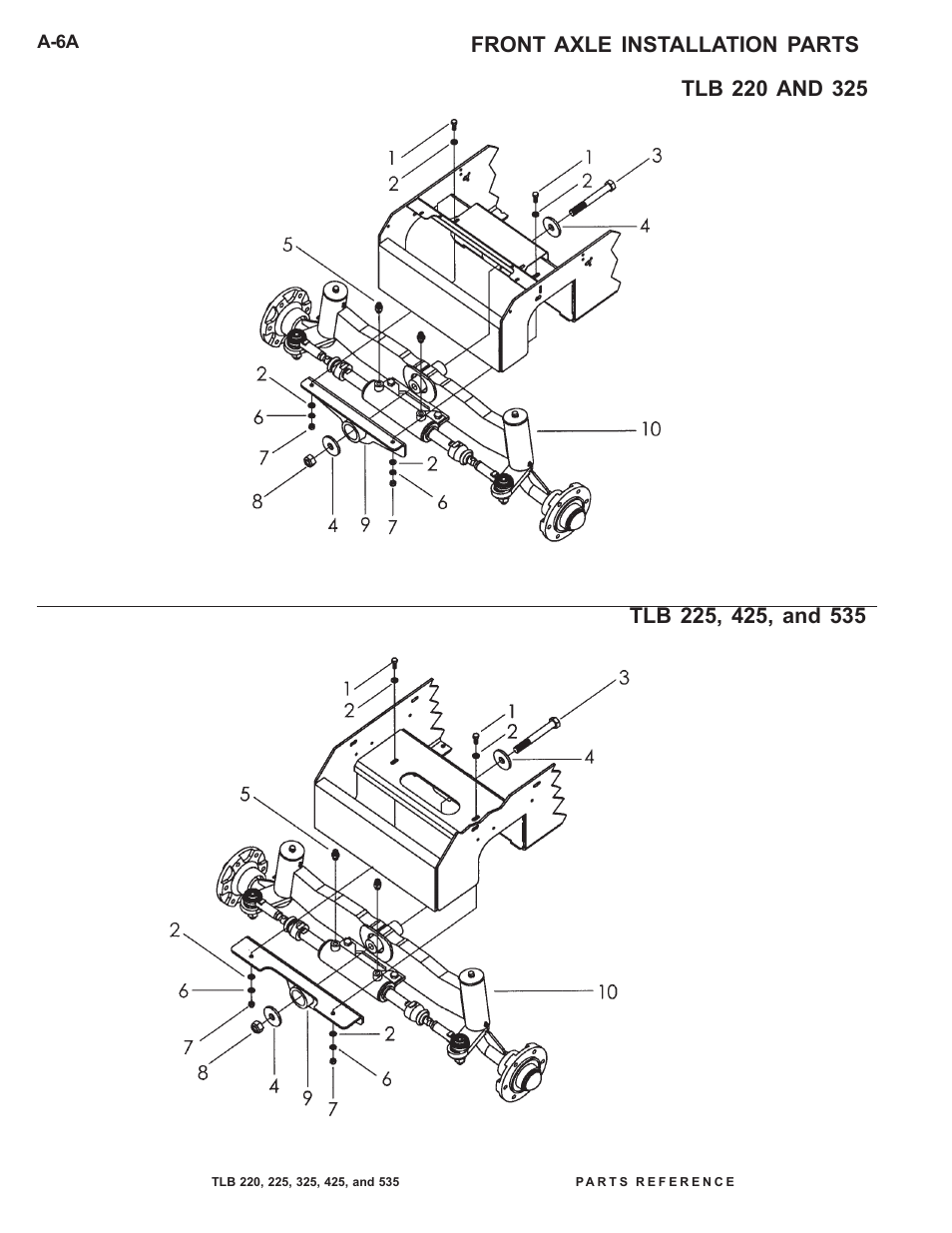 Front axle installation parts | Allmand Brothers TLB 535 User Manual | Page 12 / 108