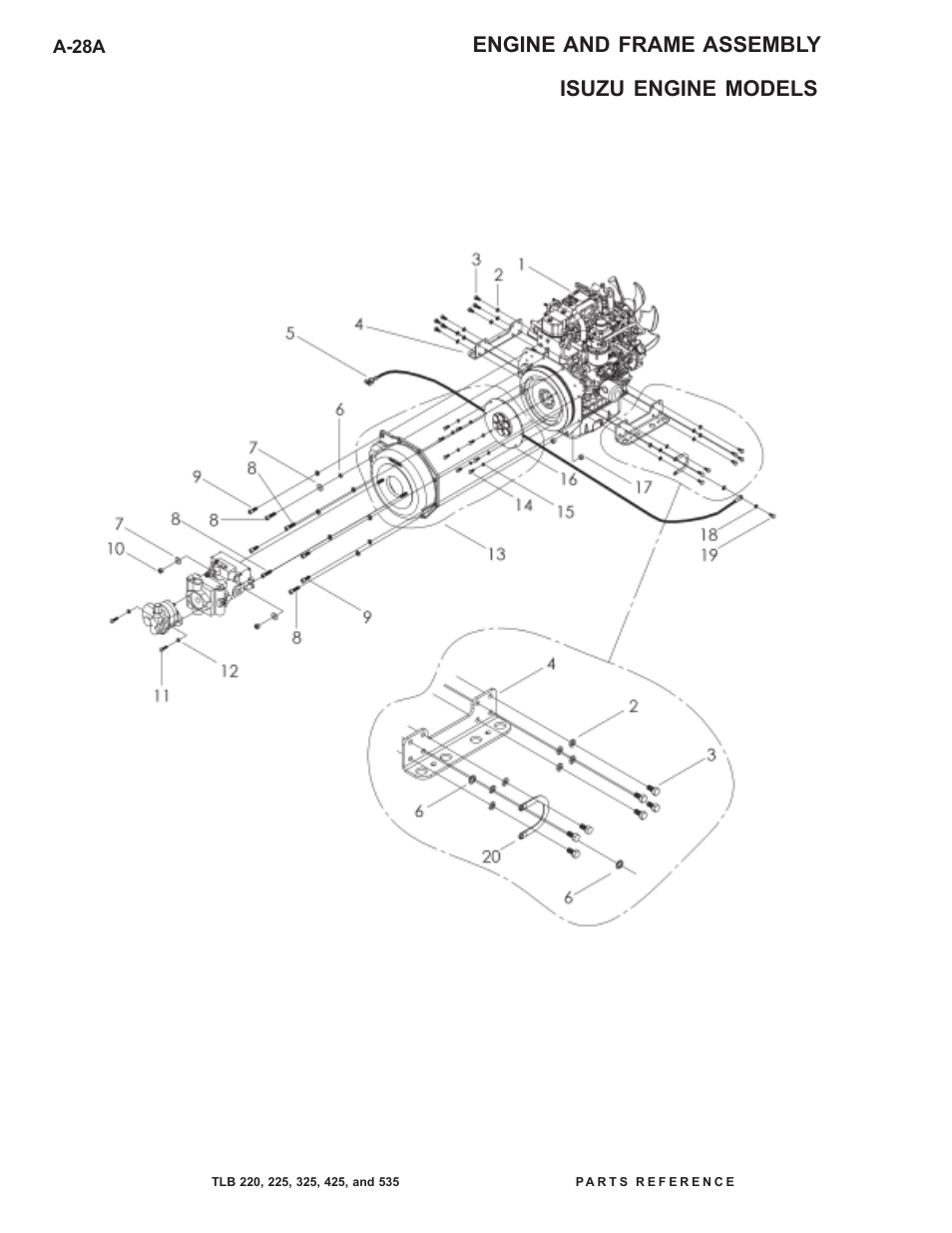 Isuzu engine models engine and frame assembly | Allmand Brothers TLB 535 User Manual | Page 56 / 108
