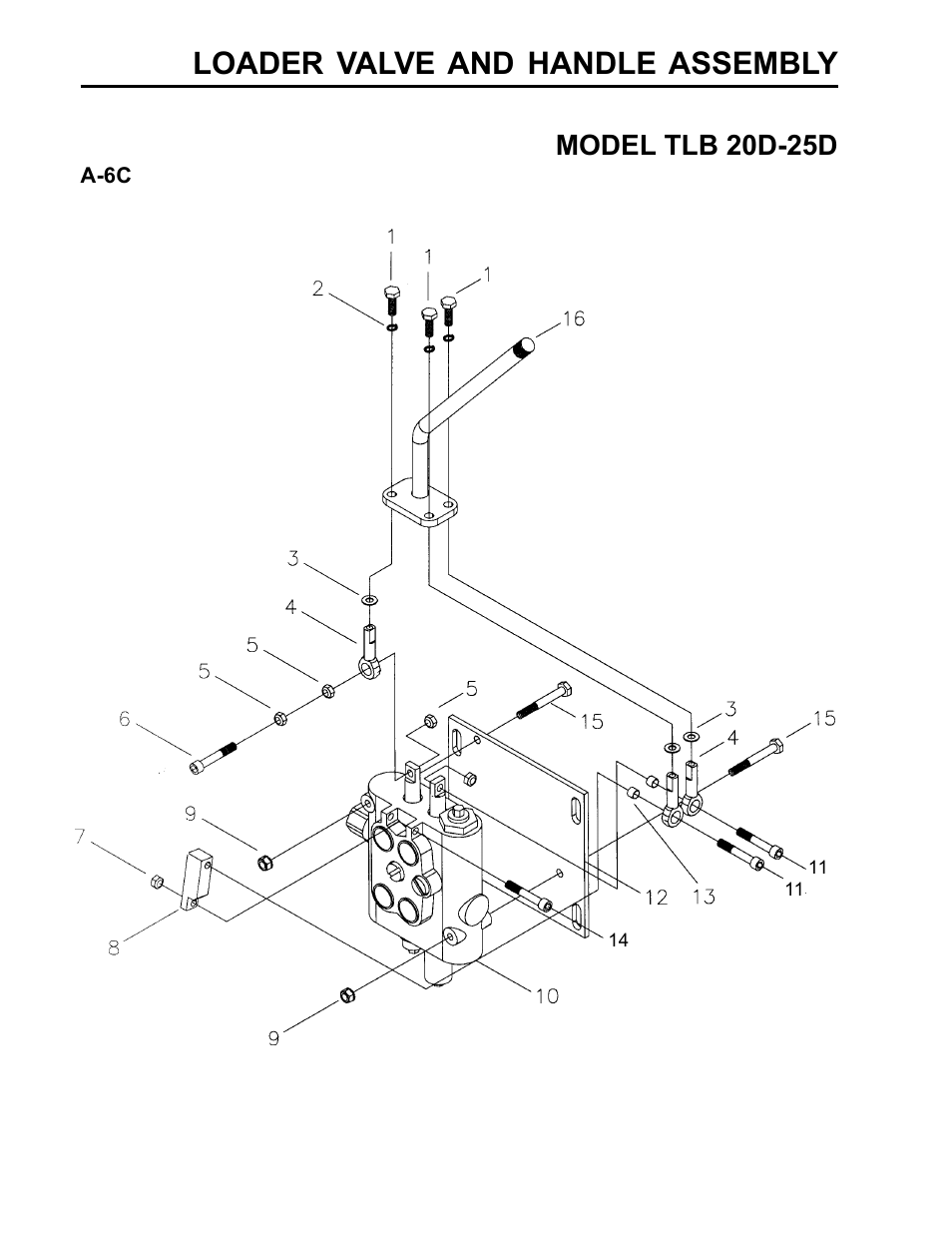 Loader valve and handle assembly, Model tlb 20d-25d | Allmand Brothers TLB25D User Manual | Page 22 / 91