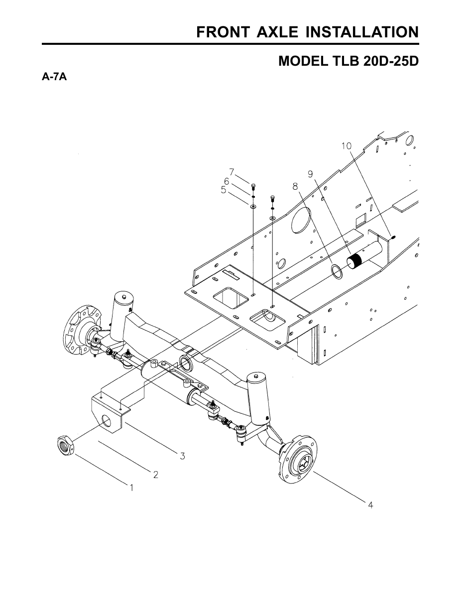 Front axle installation | Allmand Brothers TLB25D User Manual | Page 24 / 91