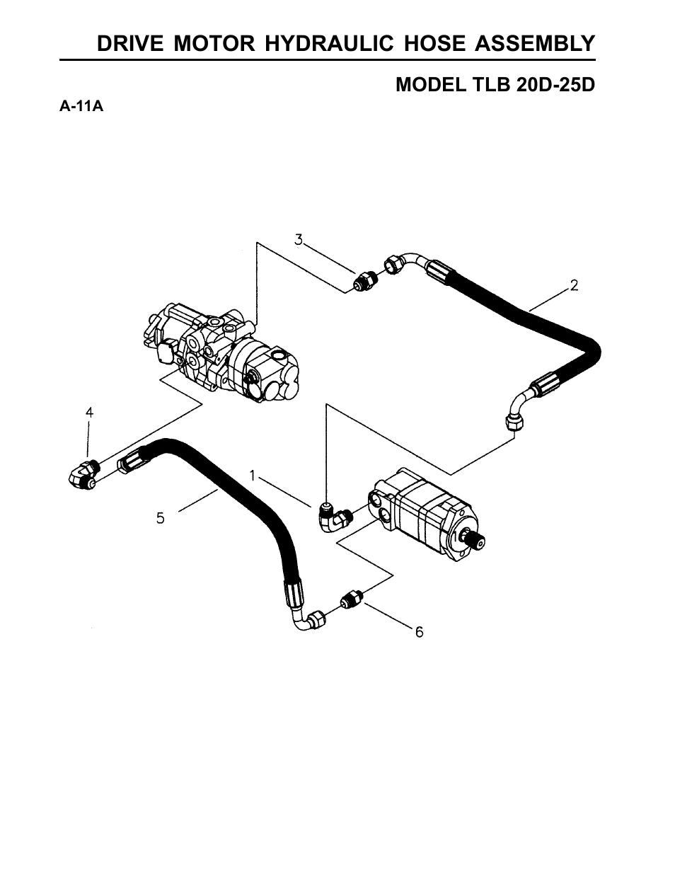 Drive motor hydraulic hose assembly | Allmand Brothers TLB25D User Manual | Page 40 / 91