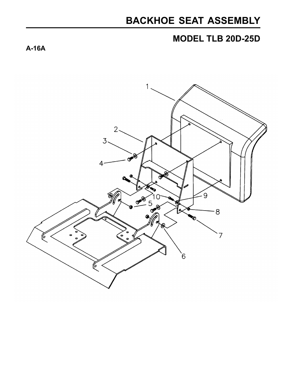 Backhoe seat assembly | Allmand Brothers TLB25D User Manual | Page 68 / 91