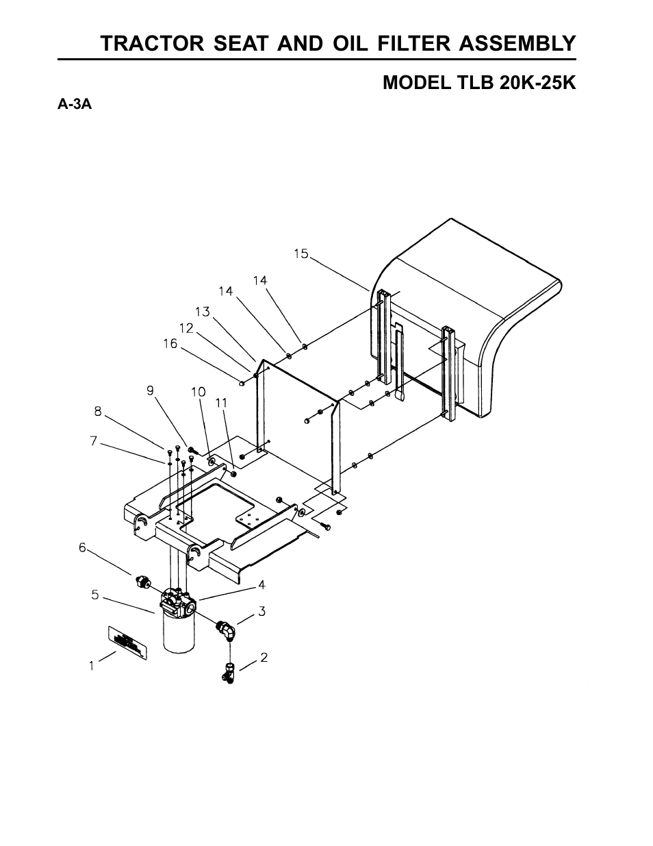 Tractor seat and oil filter assembly | Allmand Brothers TLB25K User Manual | Page 12 / 88