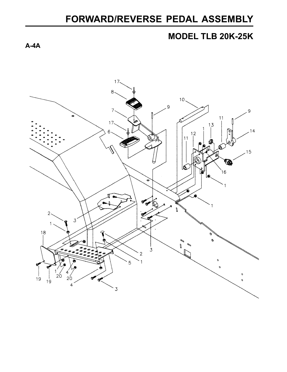 Forward/reverse pedal assembly | Allmand Brothers TLB25K User Manual | Page 14 / 88