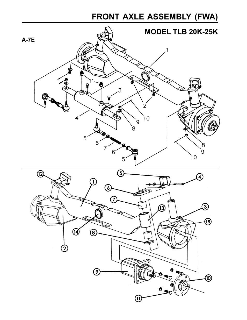 Front axle assembly (fwa), Model tlb 20k-25k | Allmand Brothers TLB25K User Manual | Page 26 / 88