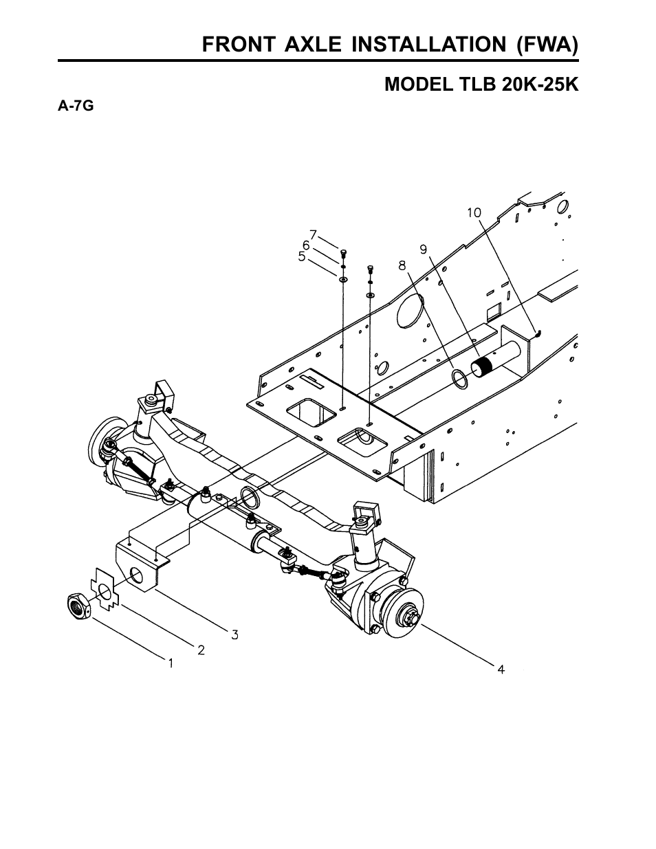 Front axle installation (fwa) | Allmand Brothers TLB25K User Manual | Page 28 / 88