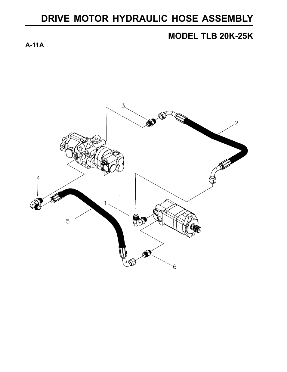 Drive motor hydraulic hose assembly | Allmand Brothers TLB25K User Manual | Page 38 / 88