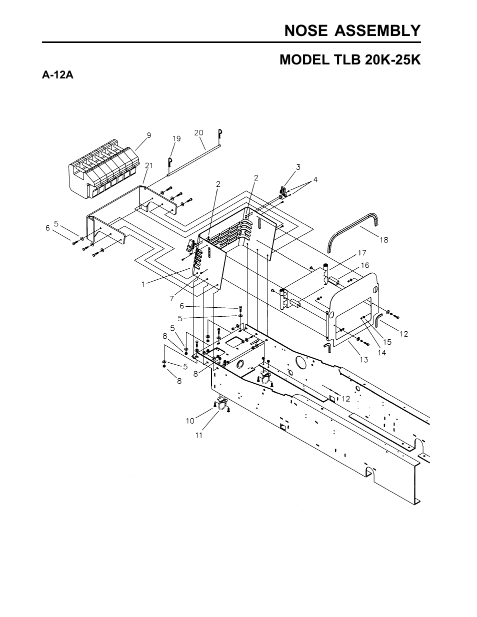 Nose assembly | Allmand Brothers TLB25K User Manual | Page 48 / 88