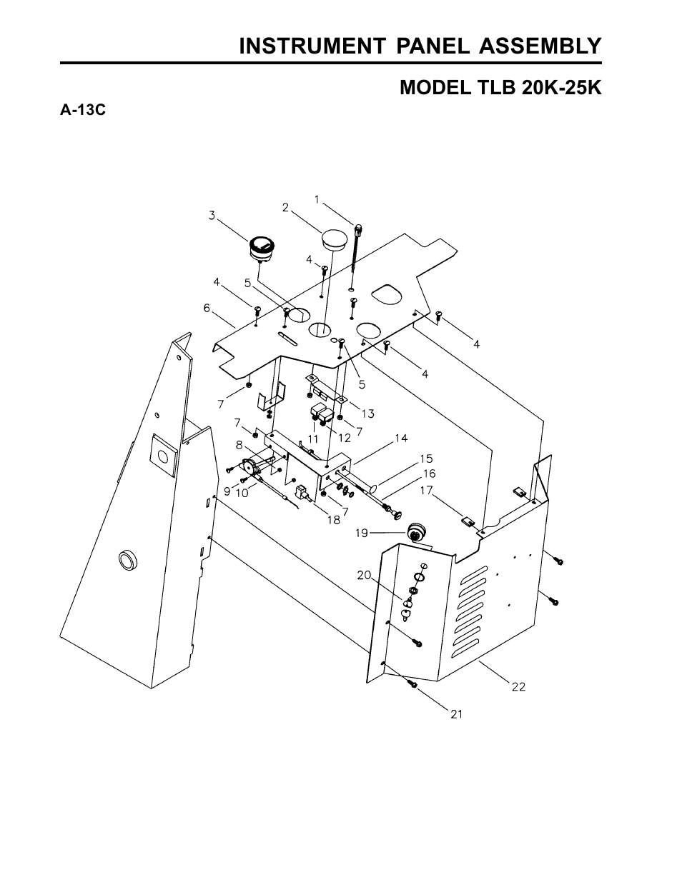 Instrument panel assembly | Allmand Brothers TLB25K User Manual | Page 52 / 88