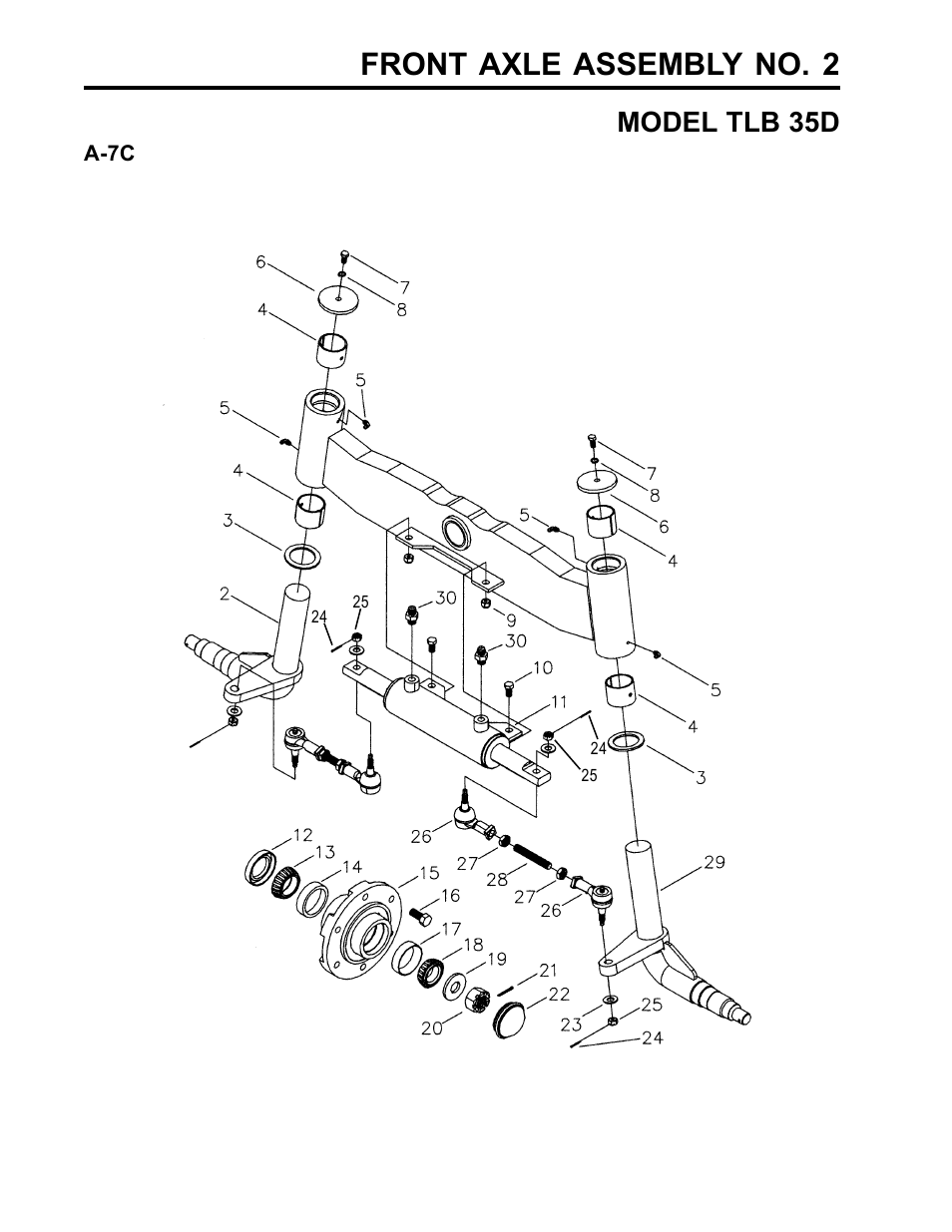 Front axle assembly no. 2, Model tlb 35d | Allmand Brothers TLB35D User Manual | Page 30 / 99