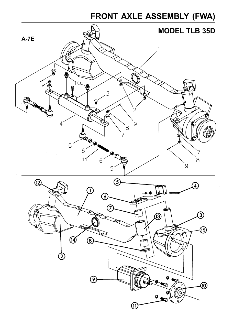 Front axle assembly (fwa), Model tlb 35d | Allmand Brothers TLB35D User Manual | Page 32 / 99