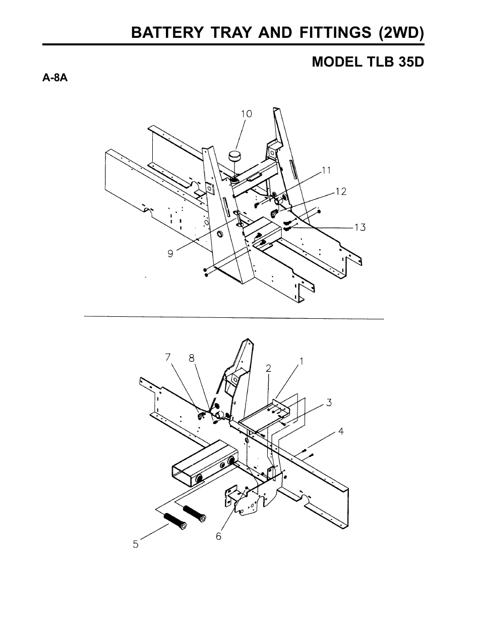Battery tray and fittings (2wd) | Allmand Brothers TLB35D User Manual | Page 36 / 99