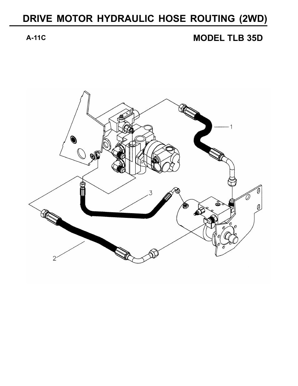 Drive motor hydraulic hose routing (2wd) | Allmand Brothers TLB35D User Manual | Page 48 / 99