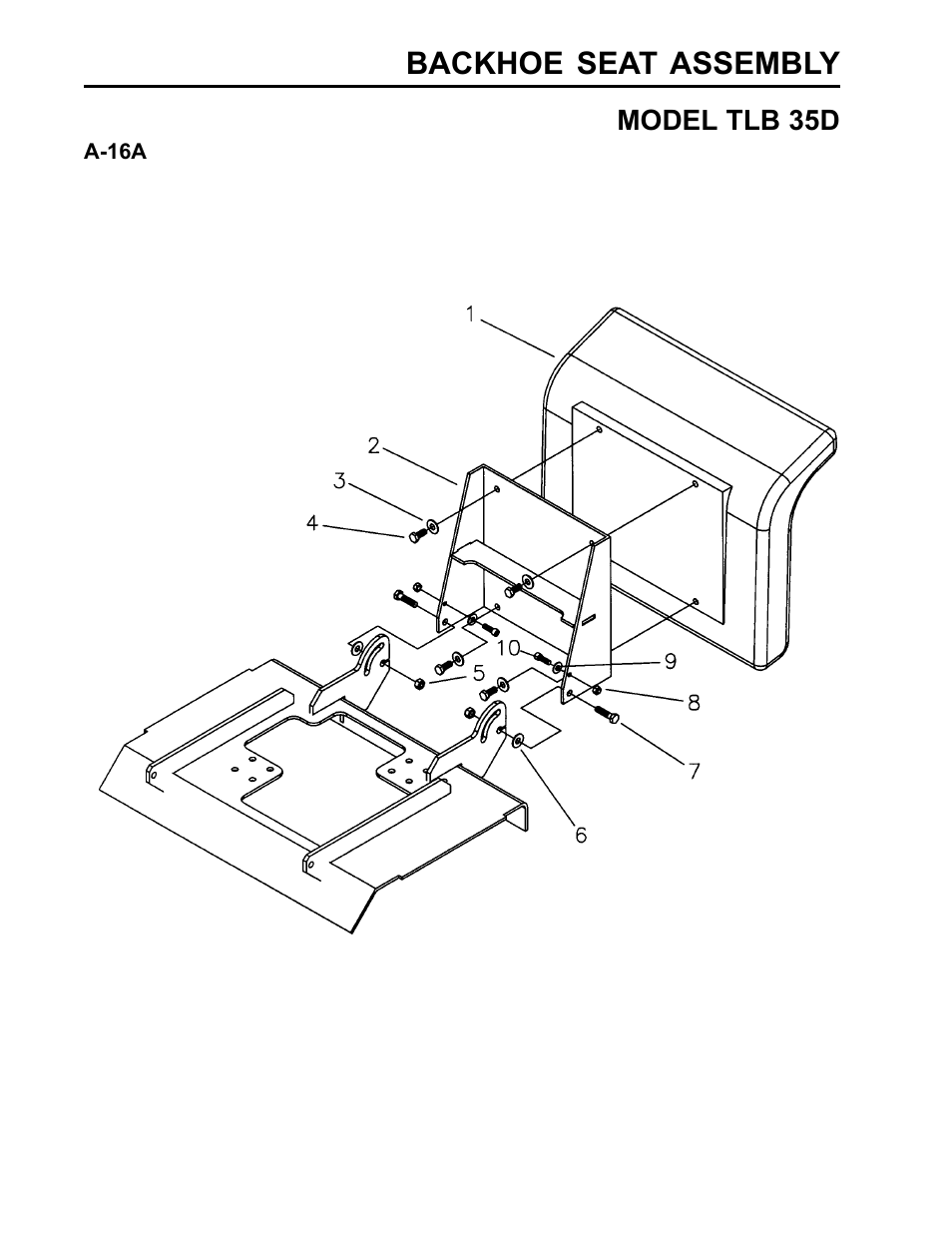 Backhoe seat assembly | Allmand Brothers TLB35D User Manual | Page 78 / 99