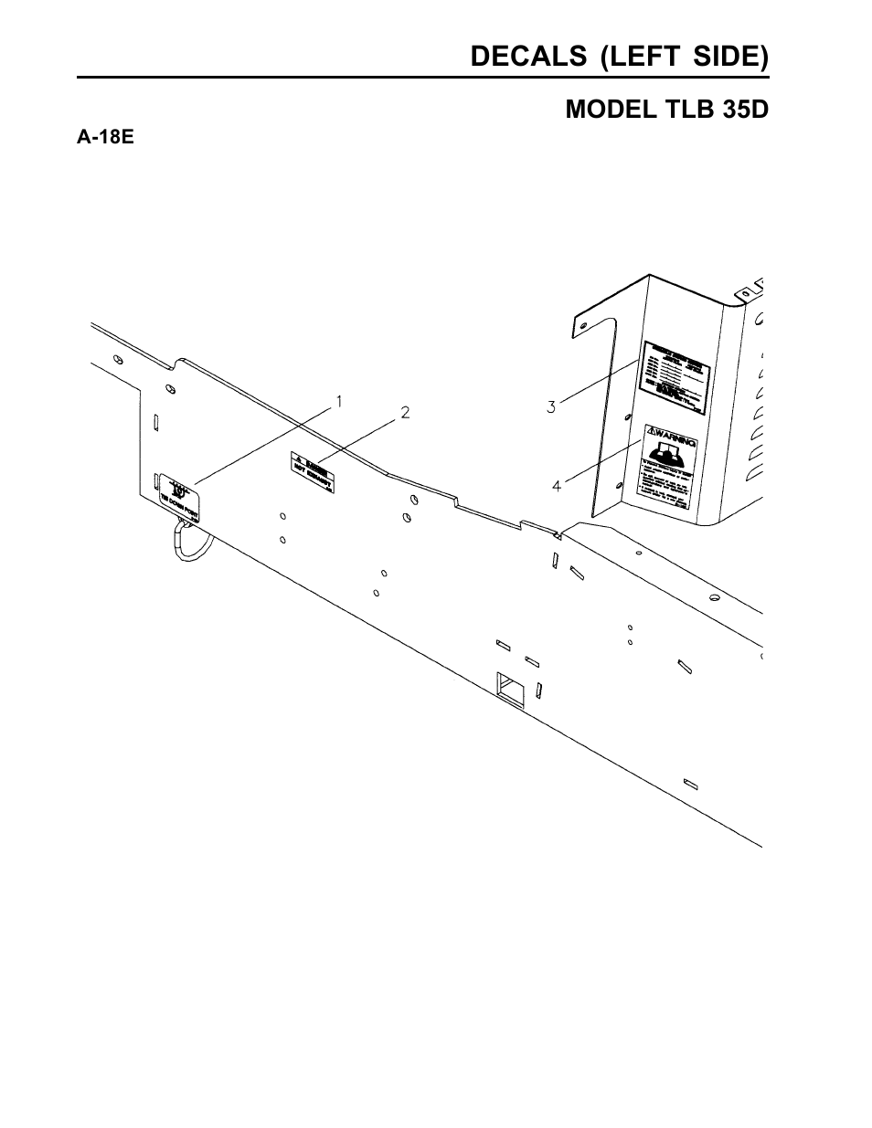 Decals (left side) | Allmand Brothers TLB35D User Manual | Page 88 / 99