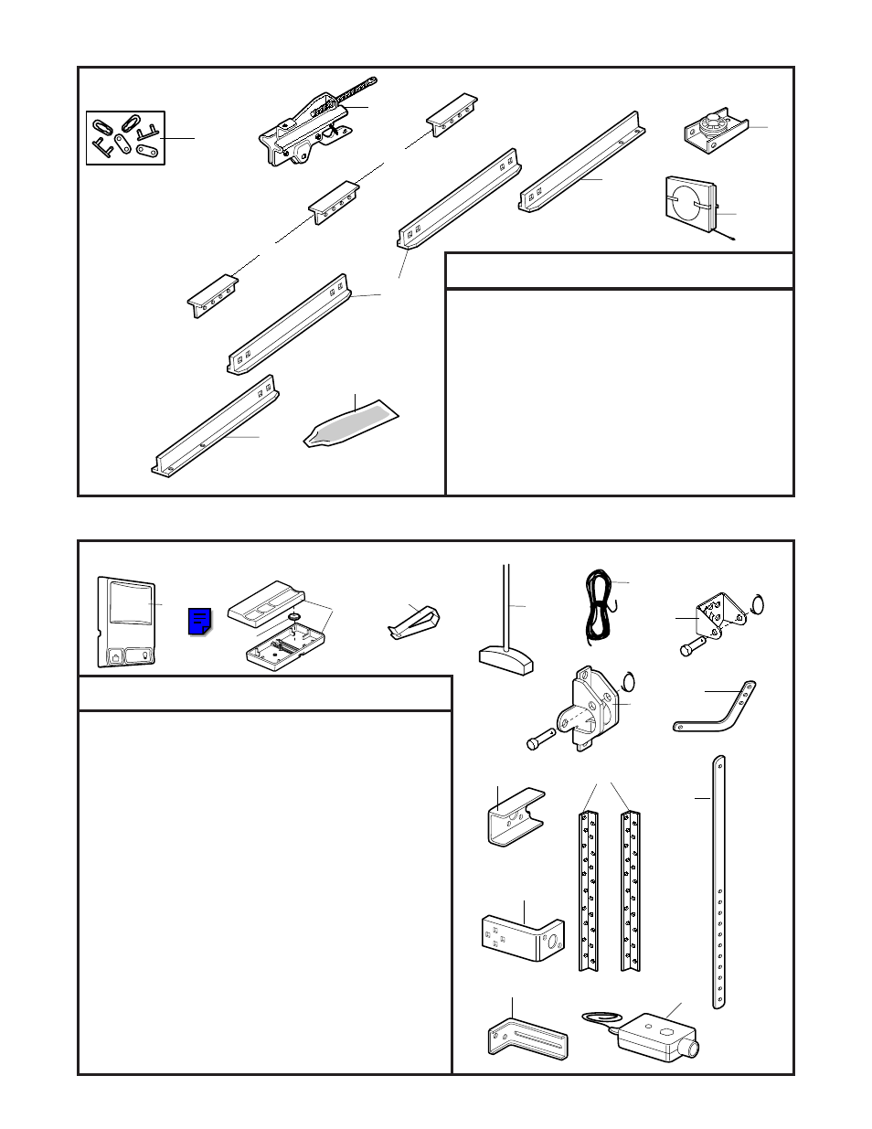 Repair parts, Rail assembly parts, Installation parts | Rail assembly parts installation parts | Chamberlain SECURITY+ 6200-2K User Manual | Page 36 / 40