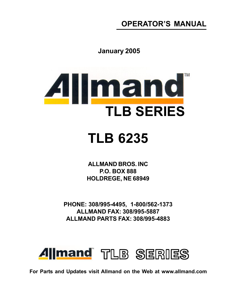 Allmand Brothers TLB6235 Tractor User Manual | 42 pages