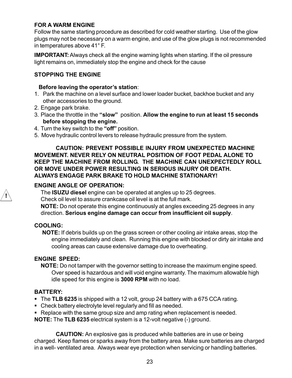 Allmand Brothers TLB6235 Tractor User Manual | Page 23 / 42