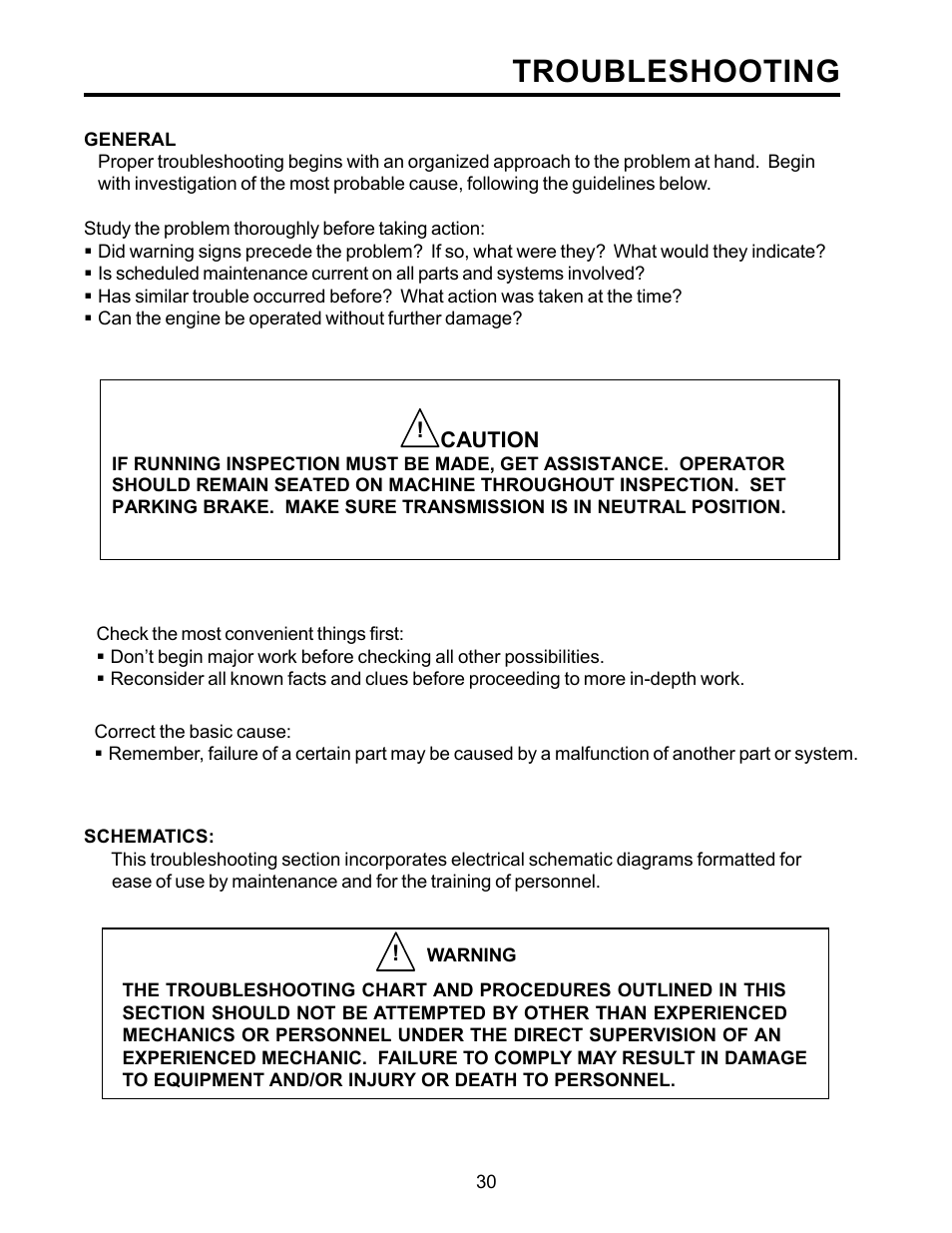 Troubleshooting | Allmand Brothers TLB6235 Tractor User Manual | Page 30 / 42