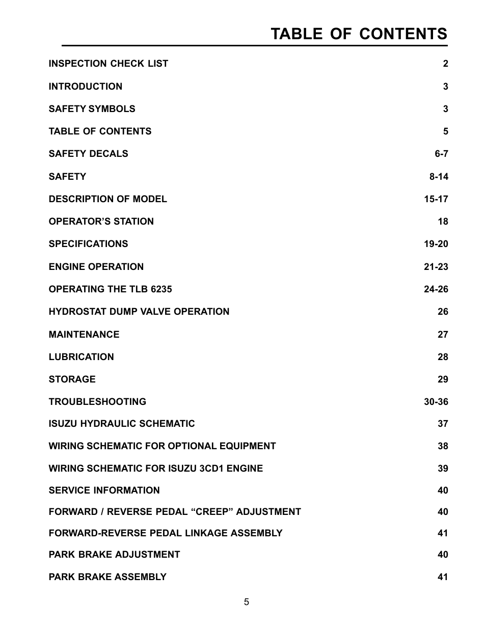 Allmand Brothers TLB6235 Tractor User Manual | Page 5 / 42