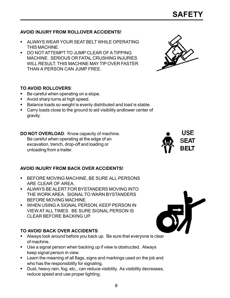 Safety | Allmand Brothers TLB6235 Tractor User Manual | Page 8 / 42
