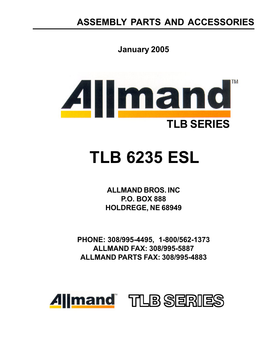 Allmand Brothers TLB6235 Tractor User Manual | 80 pages