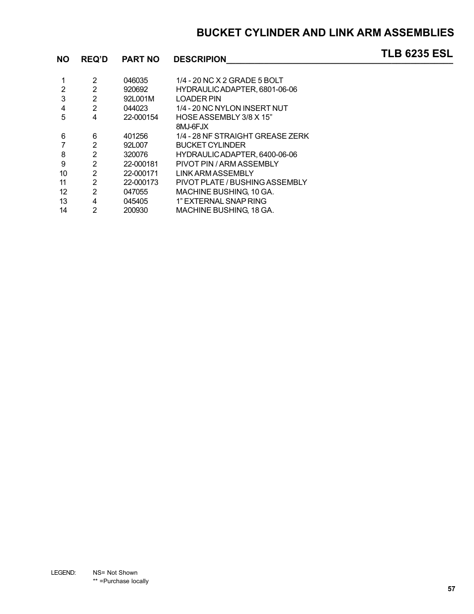 Allmand Brothers TLB6235 Tractor User Manual | Page 57 / 80