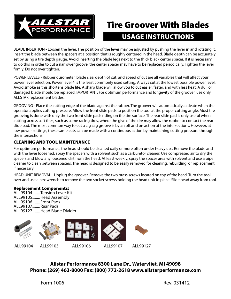 Allstar Performance ALL10270 User Manual | 1 page