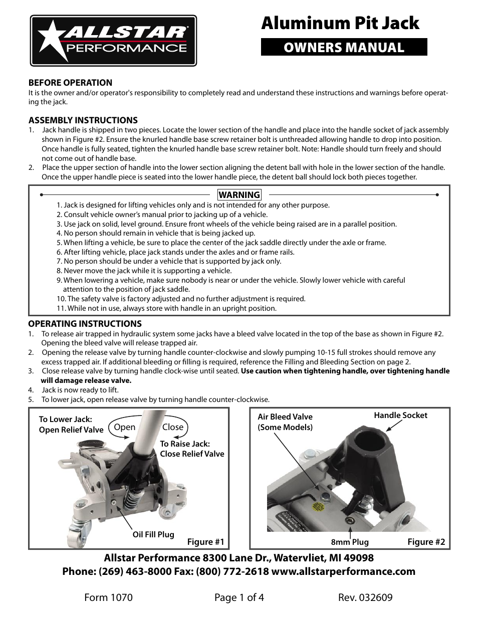 Allstar Performance ALL10422-25 User Manual | 4 pages