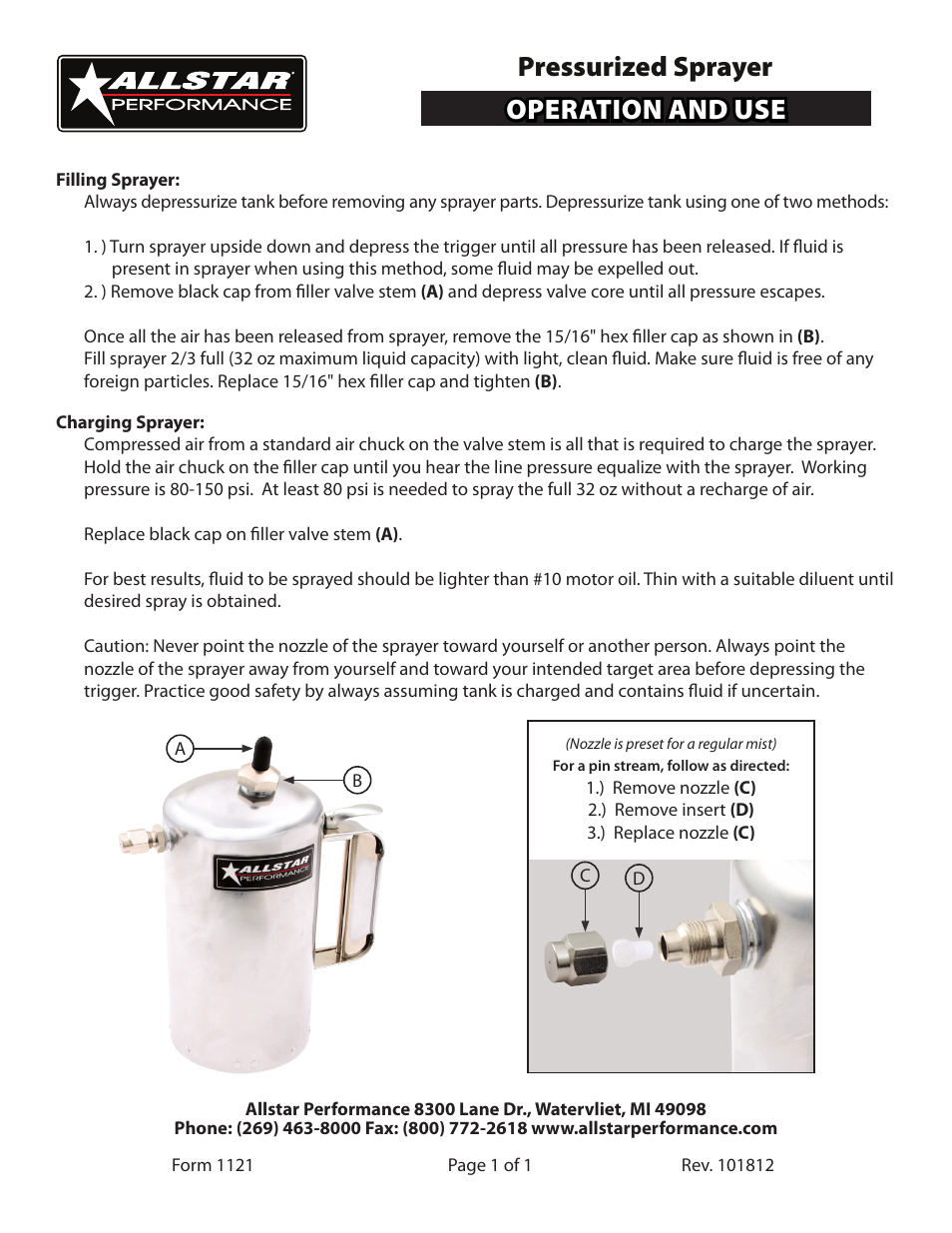 Allstar Performance ALL10516-18 User Manual | 1 page