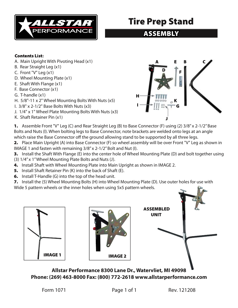 Allstar Performance ALL10555 User Manual | 1 page