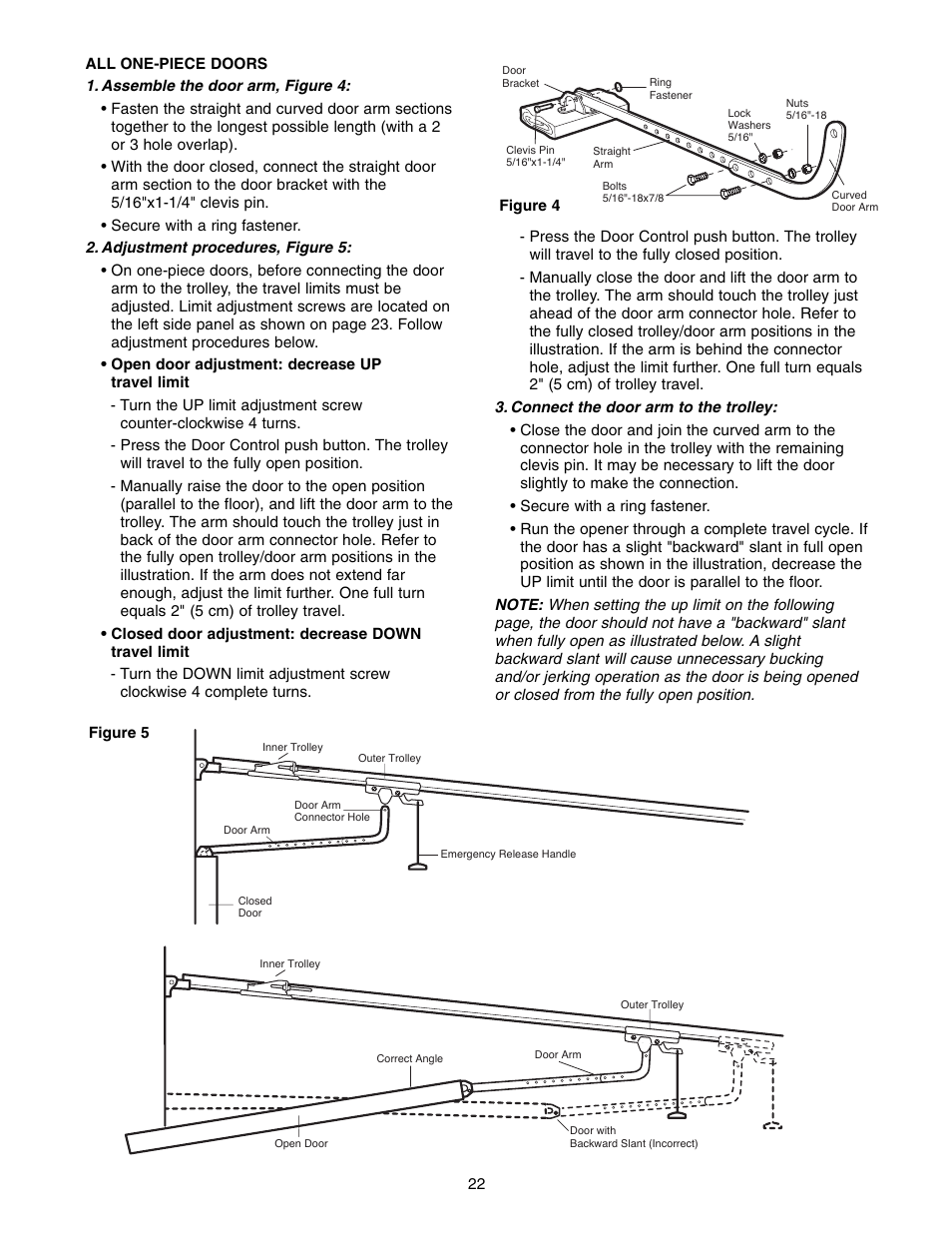 All one-piece doors | Chamberlain ACCESS MASTER M385 User Manual | Page 22 / 36