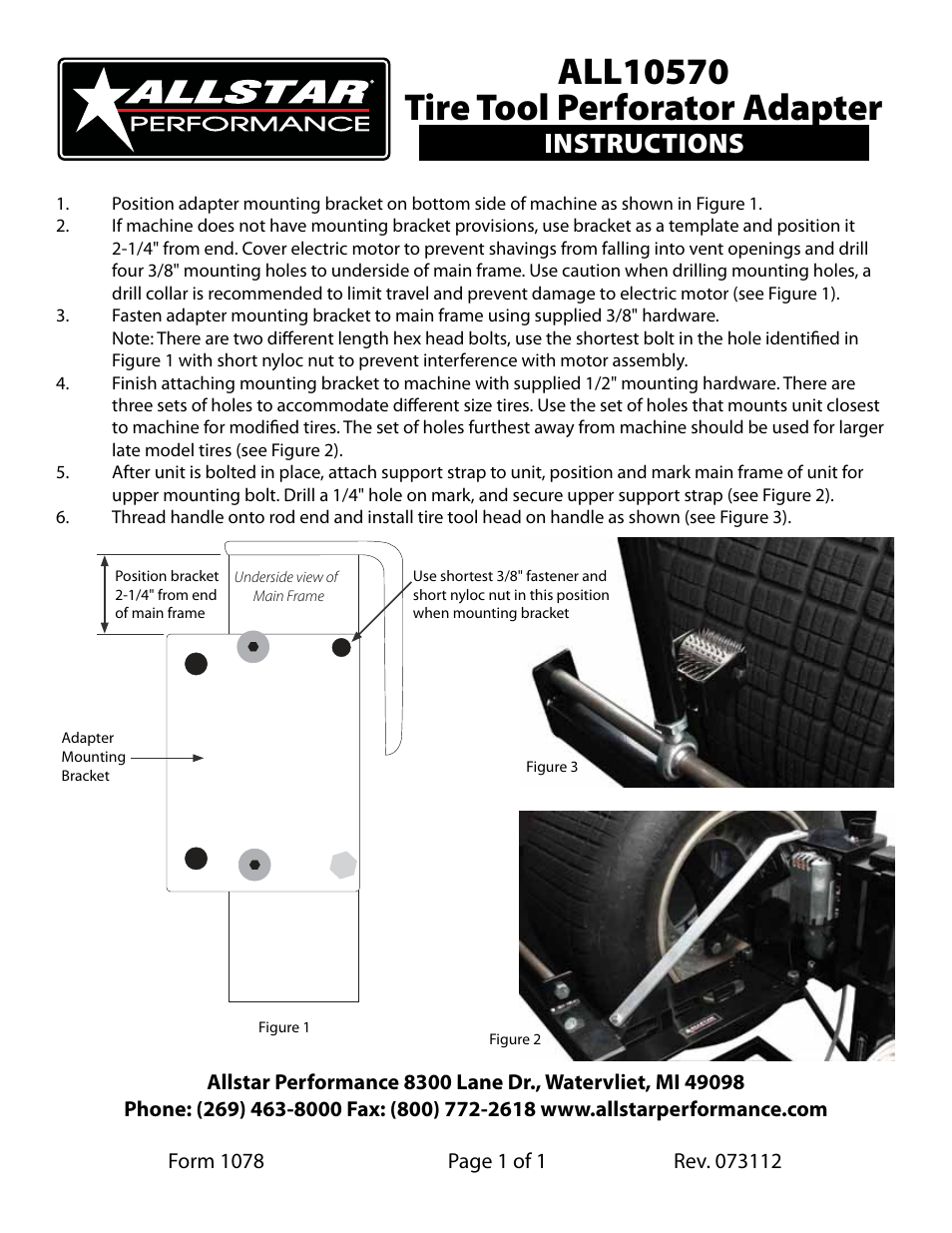 Allstar Performance ALL10570 User Manual | 1 page