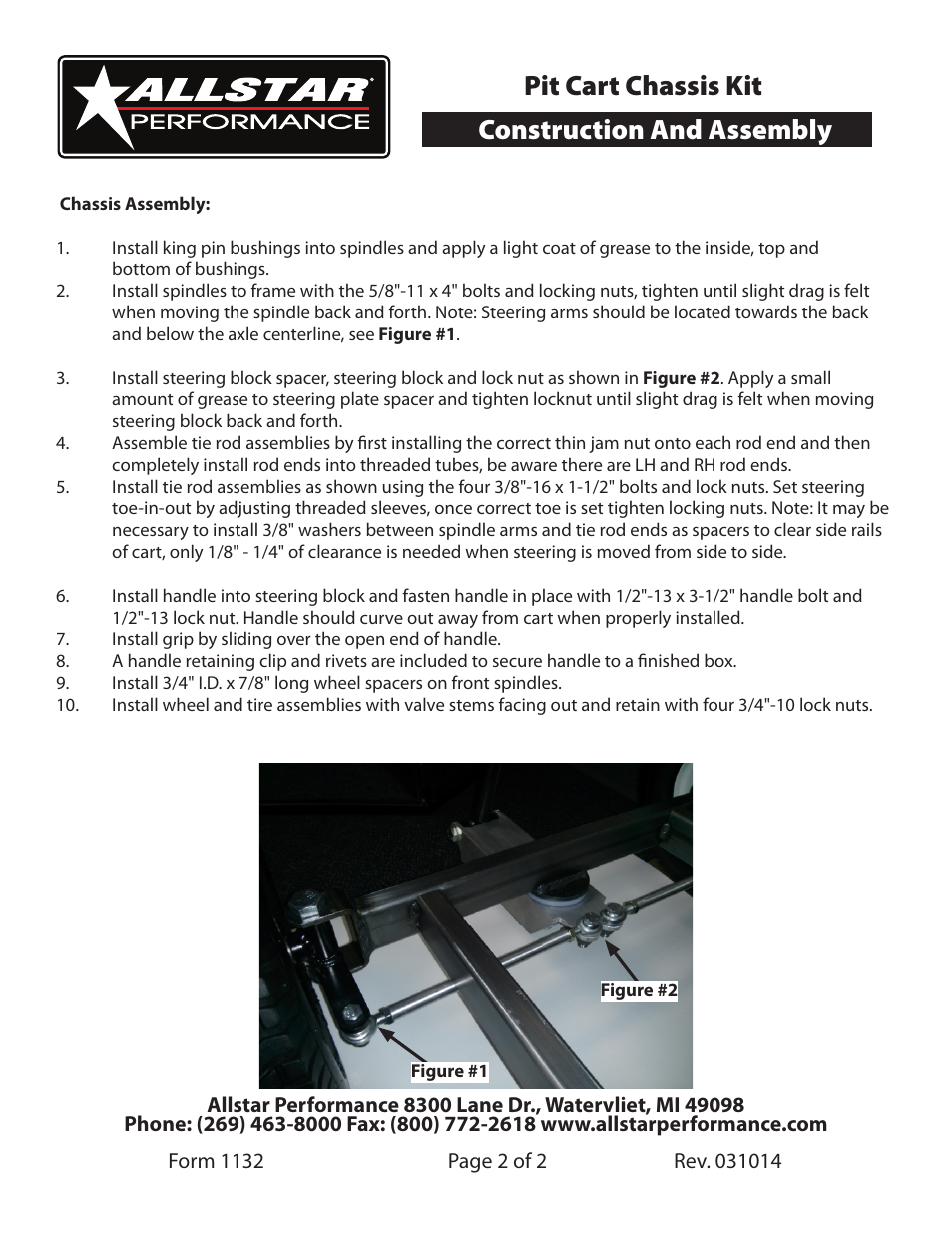 Pit cart chassis kit c construction and assembly | Allstar Performance ALL10600 User Manual | Page 2 / 2
