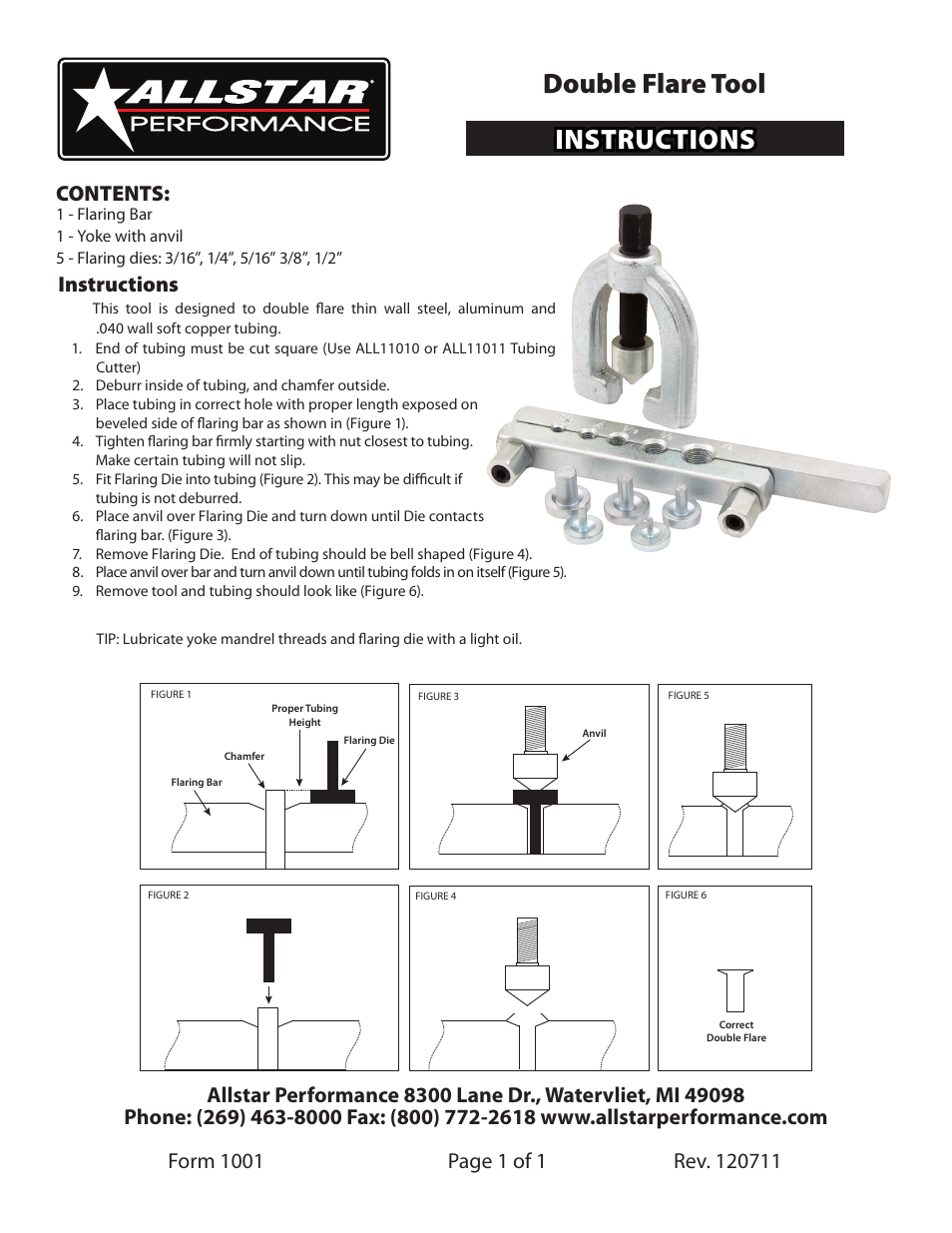 Allstar Performance ALL11015 User Manual | 1 page