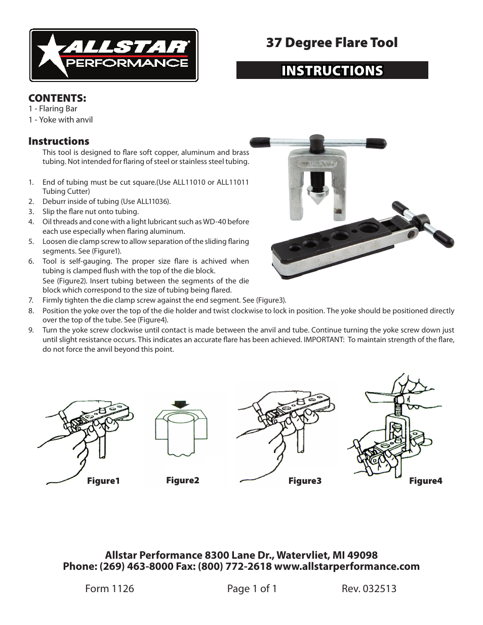 Allstar Performance ALL11016 User Manual | 1 page