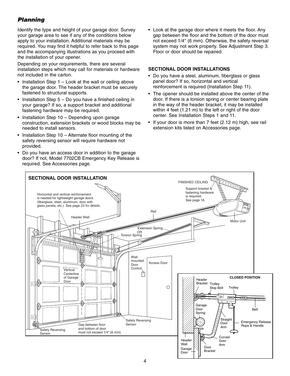 Planning | Chamberlain WD952LD User Manual | Page 4 / 44