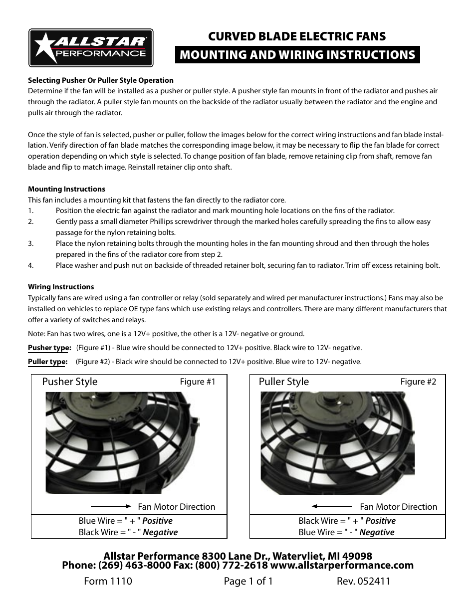 Allstar Performance ALL30070-76 User Manual | 1 page